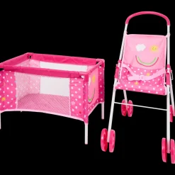 Knuffels & Poppen-Dolly Star poppenwagen en -bedje | Action NL